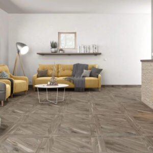 Durable Wood-Look Porcelain Tiles - Waterproof Flooring for Bedrooms & Public Areas