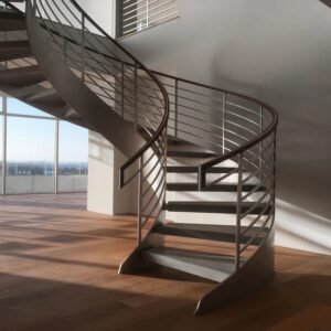 Elegant Curved Custom Staircase